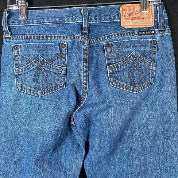 John B Stetson Co Womens Jeans Blue Denim Classic Bootcut 100% Cotton Stretch 2 - Picture 11 of 14